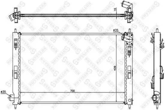 Kühler, Motorkühlung STELLOX 10-25349-SX Bild Kühler, Motorkühlung STELLOX 10-25349-SX