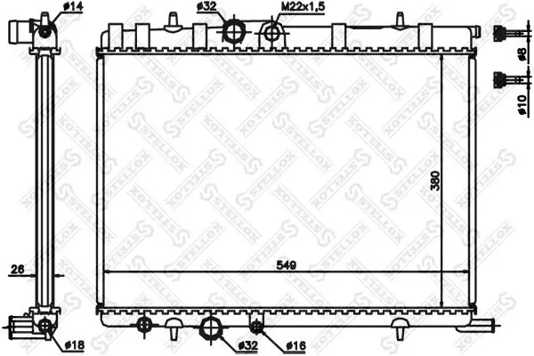 Kühler, Motorkühlung STELLOX 10-25354-SX