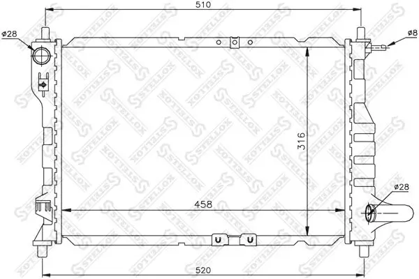 Kühler, Motorkühlung STELLOX 10-25435-SX
