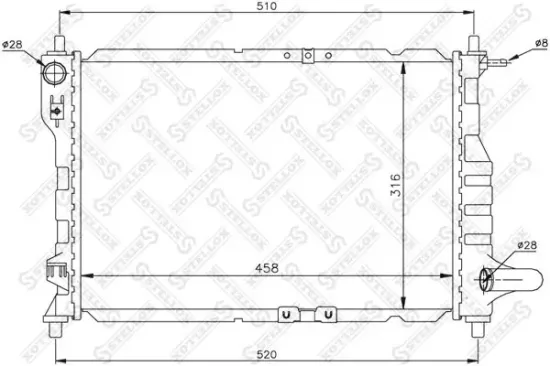Kühler, Motorkühlung STELLOX 10-25435-SX Bild Kühler, Motorkühlung STELLOX 10-25435-SX