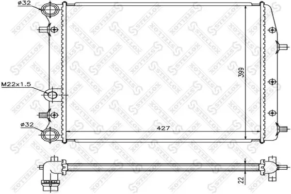 Kühler, Motorkühlung STELLOX 10-25462-SX