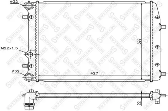 Kühler, Motorkühlung STELLOX 10-25462-SX Bild Kühler, Motorkühlung STELLOX 10-25462-SX