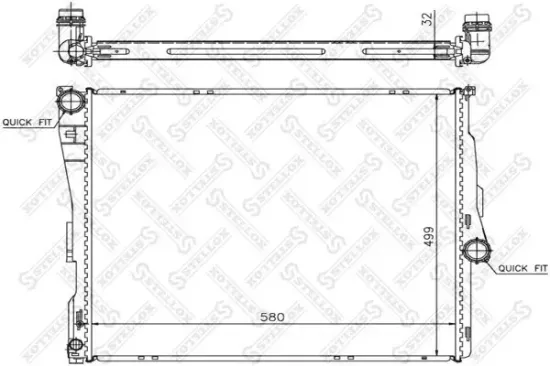 Kühler, Motorkühlung STELLOX 10-25587-SX Bild Kühler, Motorkühlung STELLOX 10-25587-SX