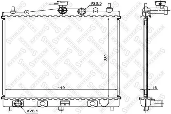 Kühler, Motorkühlung STELLOX 10-25973-SX