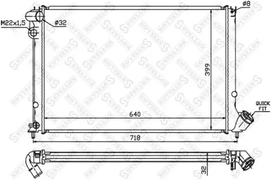 Kühler, Motorkühlung STELLOX 10-26145-SX Bild Kühler, Motorkühlung STELLOX 10-26145-SX