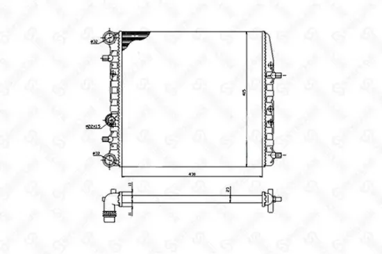 Kühler, Motorkühlung STELLOX 10-26241-SX Bild Kühler, Motorkühlung STELLOX 10-26241-SX