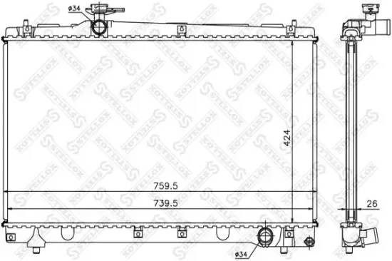 Kühler, Motorkühlung STELLOX 10-26320-SX Bild Kühler, Motorkühlung STELLOX 10-26320-SX