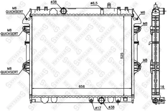 Kühler, Motorkühlung STELLOX 10-26341-SX Bild Kühler, Motorkühlung STELLOX 10-26341-SX