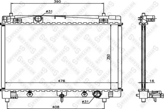Kühler, Motorkühlung STELLOX 10-26350-SX Bild Kühler, Motorkühlung STELLOX 10-26350-SX
