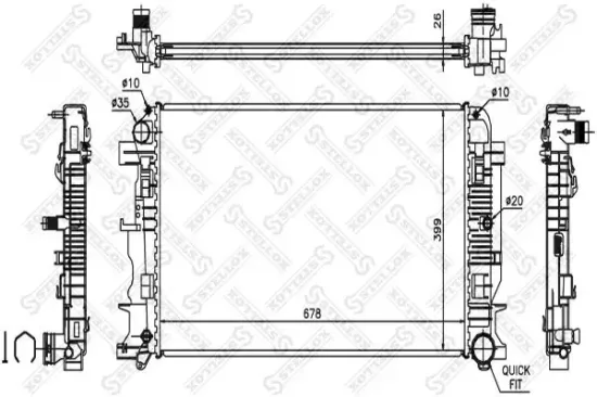 Kühler, Motorkühlung STELLOX 10-26552-SX Bild Kühler, Motorkühlung STELLOX 10-26552-SX