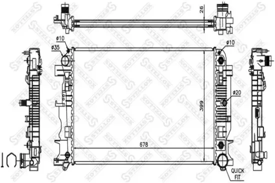 Kühler, Motorkühlung STELLOX 10-26553-SX Bild Kühler, Motorkühlung STELLOX 10-26553-SX