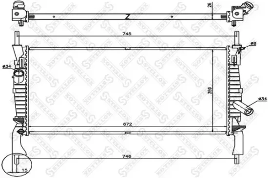 Kühler, Motorkühlung STELLOX 10-26751-SX Bild Kühler, Motorkühlung STELLOX 10-26751-SX