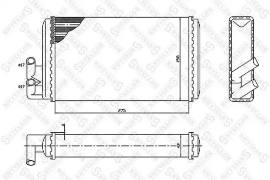 Wärmetauscher, Innenraumheizung STELLOX 10-35001-SX Bild Wärmetauscher, Innenraumheizung STELLOX 10-35001-SX