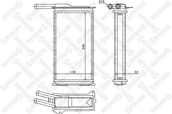 Wärmetauscher, Innenraumheizung STELLOX 10-35009-SX