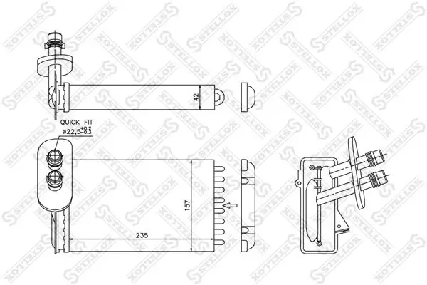 Wärmetauscher, Innenraumheizung STELLOX 10-35017-SX