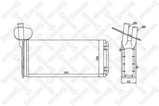 Wärmetauscher, Innenraumheizung STELLOX 10-35020-SX Bild Wärmetauscher, Innenraumheizung STELLOX 10-35020-SX