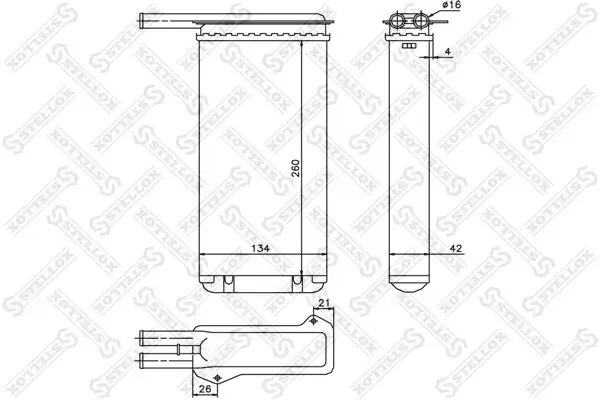 Wärmetauscher, Innenraumheizung STELLOX 10-35022-SX