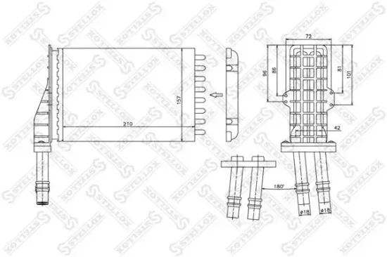 Wärmetauscher, Innenraumheizung STELLOX 10-35026-SX Bild Wärmetauscher, Innenraumheizung STELLOX 10-35026-SX
