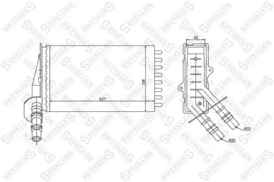 Wärmetauscher, Innenraumheizung STELLOX 10-35043-SX Bild Wärmetauscher, Innenraumheizung STELLOX 10-35043-SX