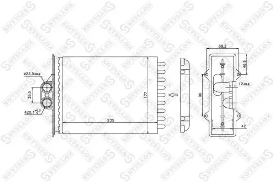 Wärmetauscher, Innenraumheizung STELLOX 10-35056-SX Bild Wärmetauscher, Innenraumheizung STELLOX 10-35056-SX