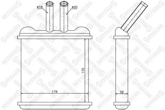 Wärmetauscher, Innenraumheizung STELLOX 10-35074-SX Bild Wärmetauscher, Innenraumheizung STELLOX 10-35074-SX