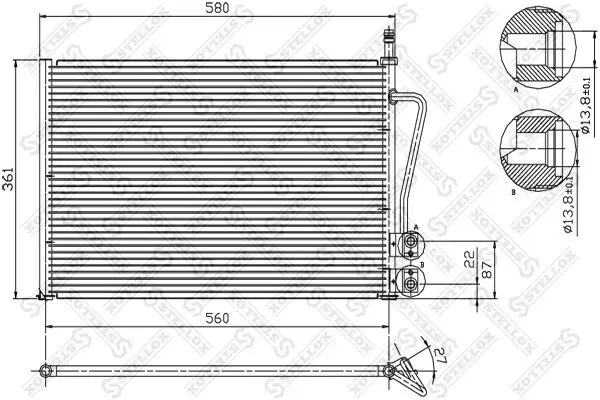 Kondensator, Klimaanlage STELLOX 10-45020-SX