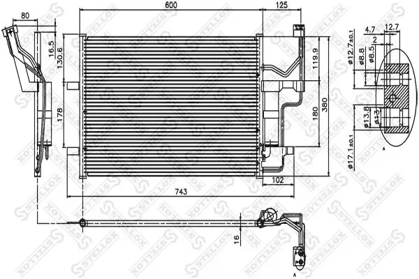 Kondensator, Klimaanlage STELLOX 10-45118-SX