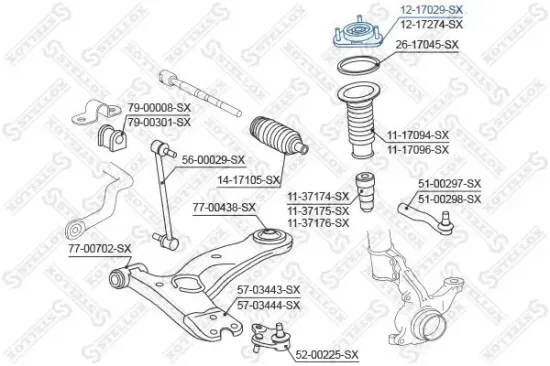 Federbeinstützlager Vorderachse STELLOX 12-17029-SX Bild Federbeinstützlager Vorderachse STELLOX 12-17029-SX