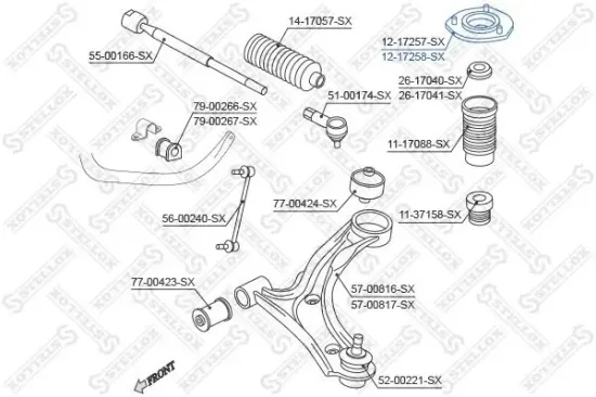 Federbeinstützlager Vorderachse STELLOX 12-17258-SX Bild Federbeinstützlager Vorderachse STELLOX 12-17258-SX