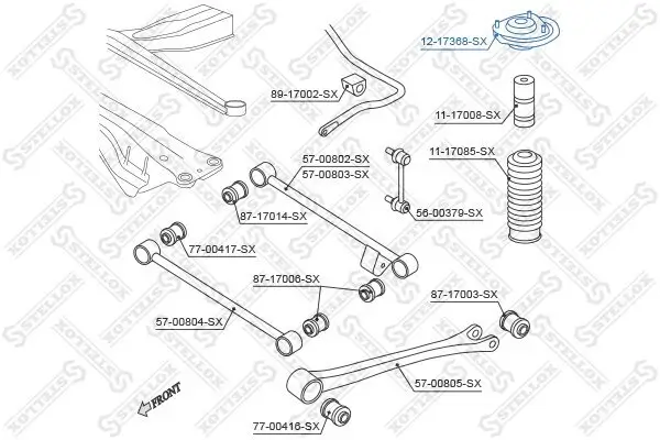Federbeinstützlager Vorderachse links Vorderachse rechts STELLOX 12-17368-SX
