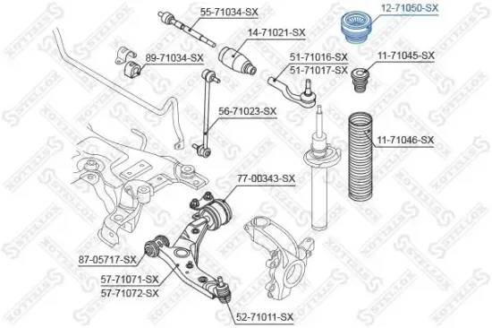 Federbeinstützlager Vorderachse STELLOX 12-71050-SX Bild Federbeinstützlager Vorderachse STELLOX 12-71050-SX