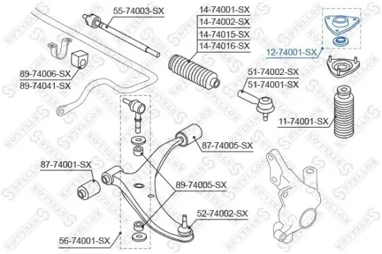 Federbeinstützlager STELLOX 12-74001-SX Bild Federbeinstützlager STELLOX 12-74001-SX