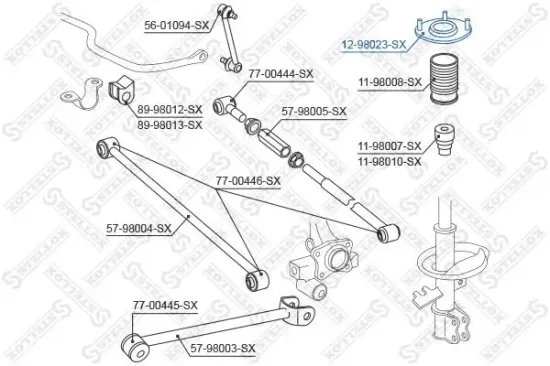 Federbeinstützlager Hinterachse STELLOX 12-98023-SX Bild Federbeinstützlager Hinterachse STELLOX 12-98023-SX
