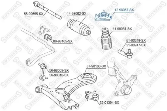 Federbeinstützlager Vorderachse STELLOX 12-98067-SX Bild Federbeinstützlager Vorderachse STELLOX 12-98067-SX