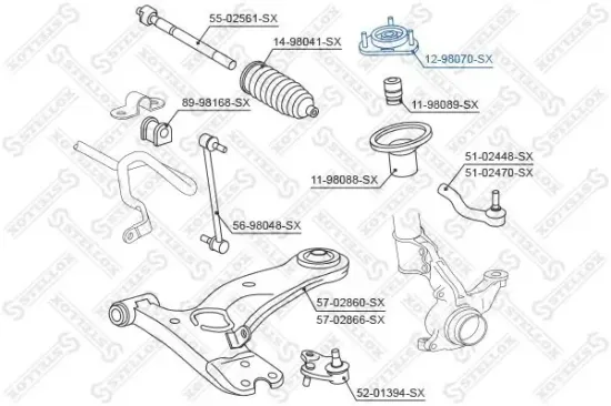 Federbeinstützlager Vorderachse STELLOX 12-98070-SX Bild Federbeinstützlager Vorderachse STELLOX 12-98070-SX