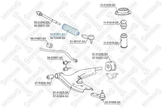 Faltenbalg, Lenkung STELLOX 14-51001-SX Bild Faltenbalg, Lenkung STELLOX 14-51001-SX