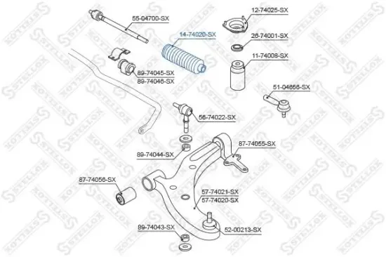 Faltenbalg, Lenkung STELLOX 14-74020-SX Bild Faltenbalg, Lenkung STELLOX 14-74020-SX