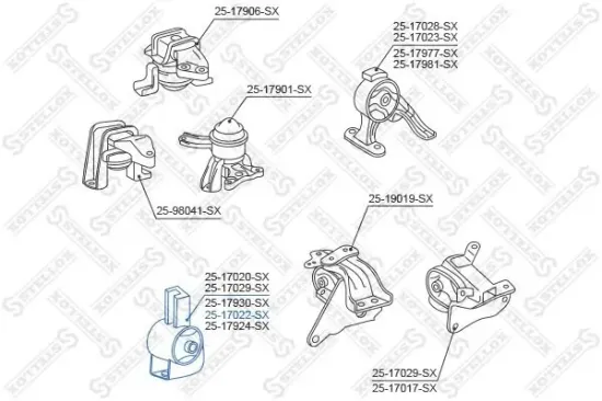 Lagerung, Motor vorne STELLOX 25-17022-SX Bild Lagerung, Motor vorne STELLOX 25-17022-SX
