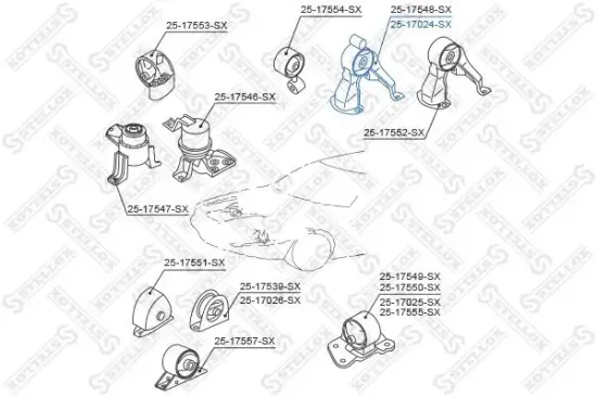 Lagerung, Motor hinten STELLOX 25-17024-SX Bild Lagerung, Motor hinten STELLOX 25-17024-SX