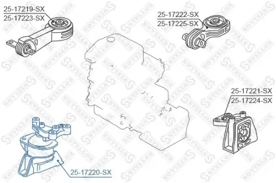 Lagerung, Motor vorne STELLOX 25-17220-SX Bild Lagerung, Motor vorne STELLOX 25-17220-SX