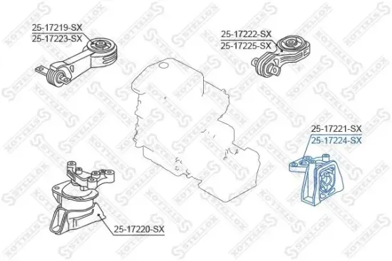 Lagerung, Motor vorne links STELLOX 25-17224-SX Bild Lagerung, Motor vorne links STELLOX 25-17224-SX