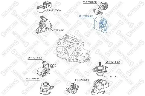 Lagerung, Motor hinten STELLOX 25-17274-SX Bild Lagerung, Motor hinten STELLOX 25-17274-SX