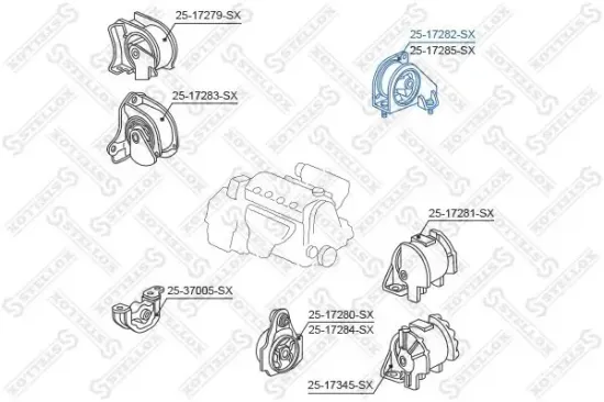Lagerung, Motor hinten STELLOX 25-17282-SX Bild Lagerung, Motor hinten STELLOX 25-17282-SX