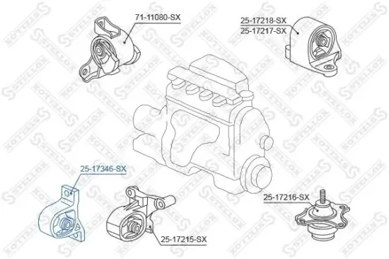 Lagerung, Motor vorne STELLOX 25-17346-SX Bild Lagerung, Motor vorne STELLOX 25-17346-SX