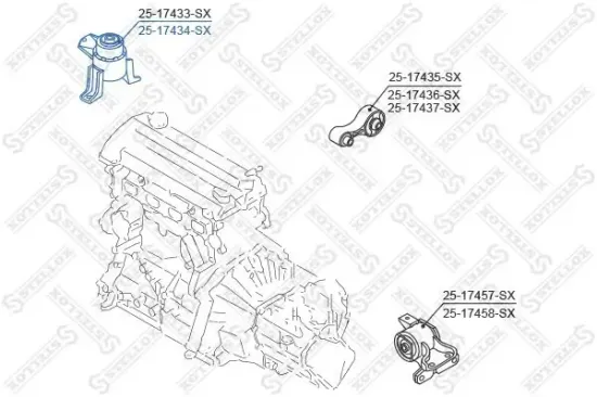 Lagerung, Motor vorne rechts STELLOX 25-17434-SX Bild Lagerung, Motor vorne rechts STELLOX 25-17434-SX
