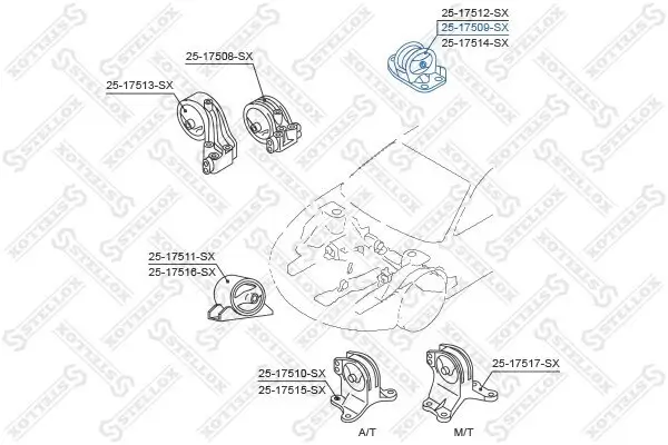 Lagerung, Motor STELLOX 25-17509-SX