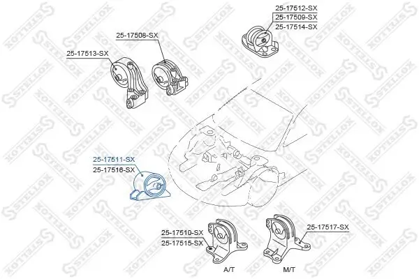 Lagerung, Motor STELLOX 25-17511-SX