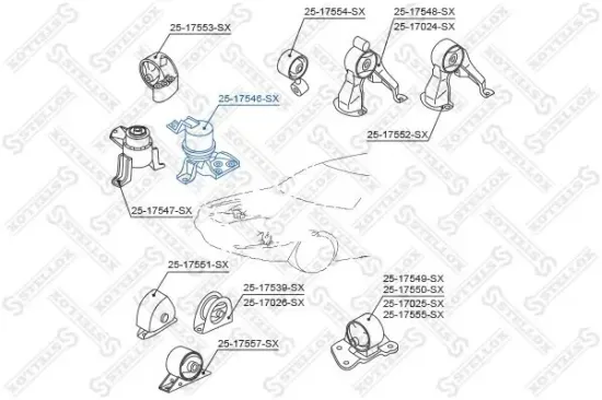 Lagerung, Motor rechts STELLOX 25-17546-SX Bild Lagerung, Motor rechts STELLOX 25-17546-SX