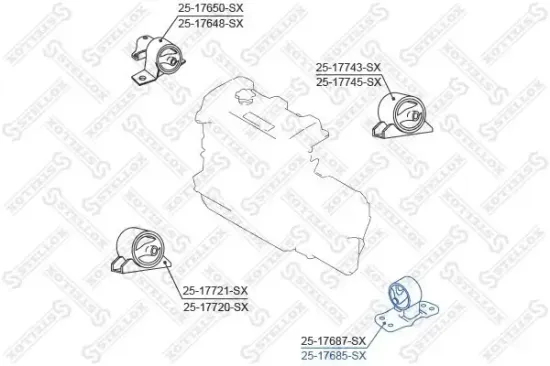 Lagerung, Motor links STELLOX 25-17685-SX Bild Lagerung, Motor links STELLOX 25-17685-SX