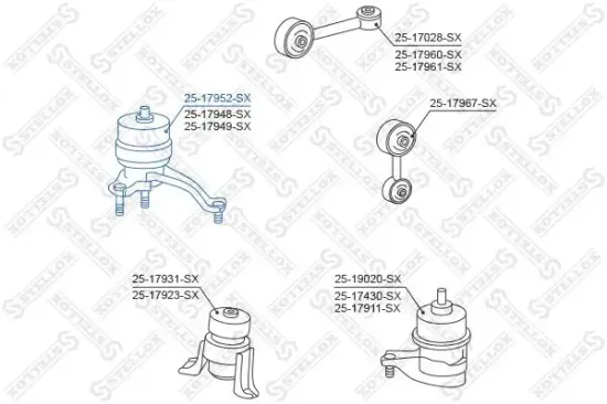 Lagerung, Motor rechts STELLOX 25-17952-SX Bild Lagerung, Motor rechts STELLOX 25-17952-SX
